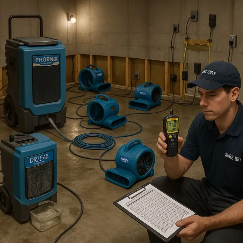 Structural Drying and Dehumidification process in Lone Grove, OK